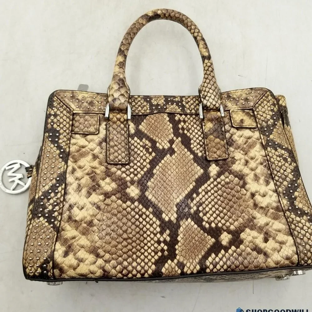 Michael Kors Snake Pattern Leather Satchel Size‎ Small